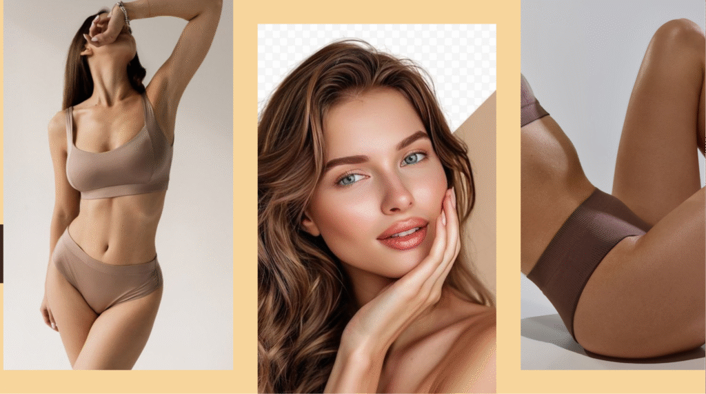 Promotional banner featuring a woman and body contour imagery for a guide comparing different liposuction and body contouring options.