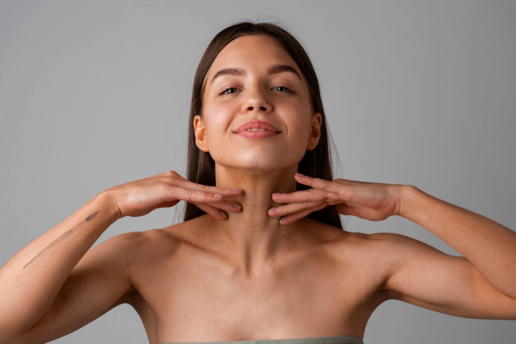 Woman's lower face and jawline, non-surgical neck rejuvenation at Lux Lipo in Jonesboro, AR
